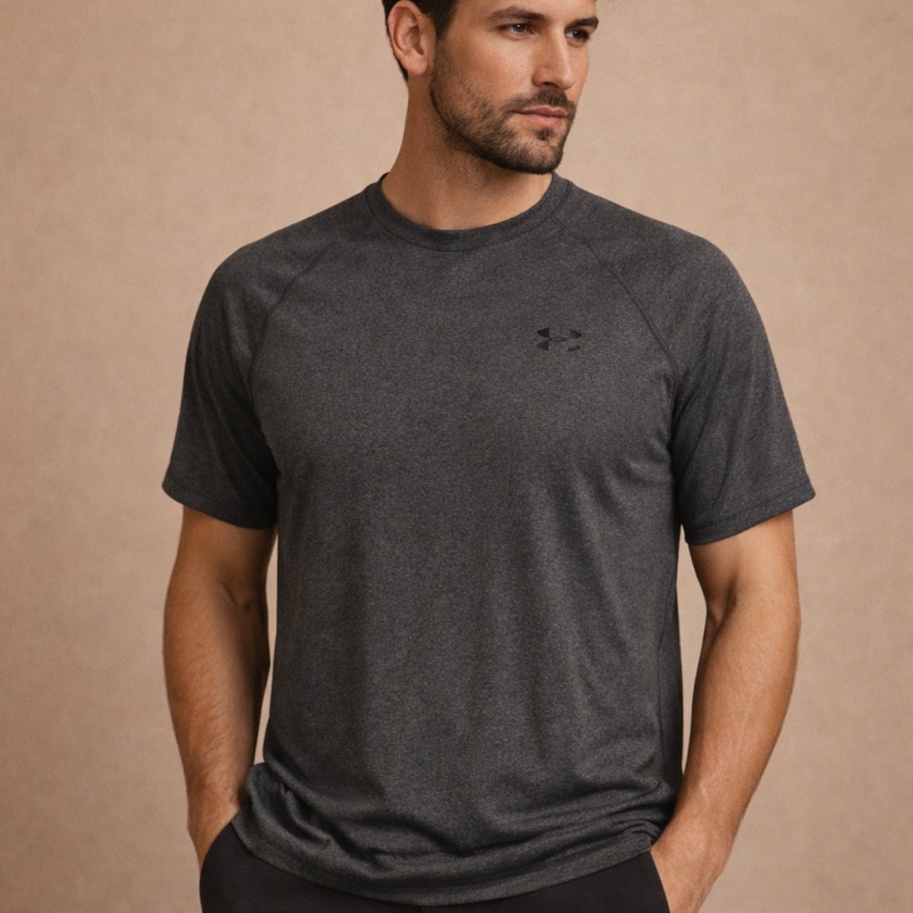 Under Armour Loose Fit Performance T Shirt Gray HeatGear Athletic Tee Size L